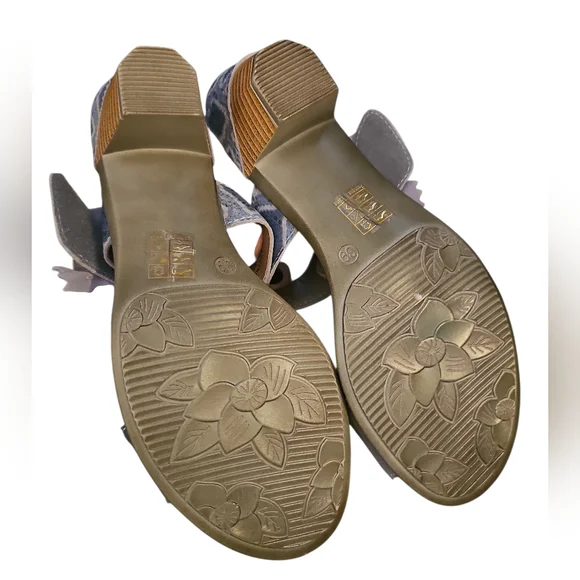 L'artiste Spring Step Cassana Size Eu 39 Blue/silver Leather Slide 8.5 New SH223 - Picture 6 of 8